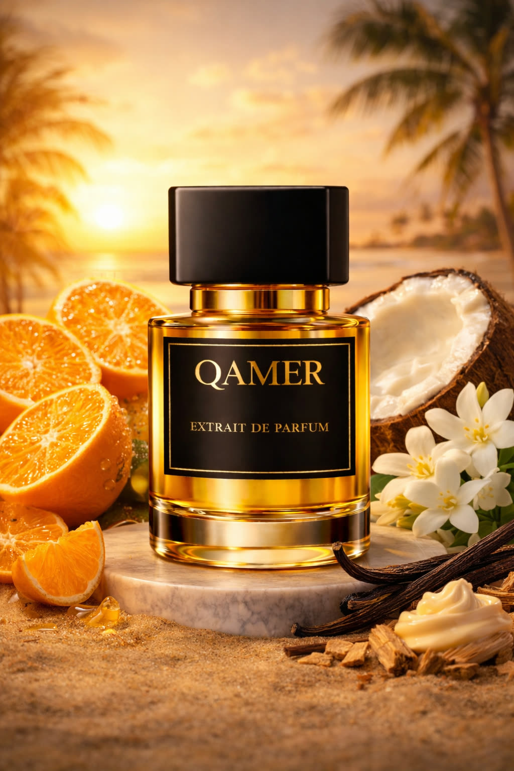 Flakon mit Orangen, Kokos und Jasmin