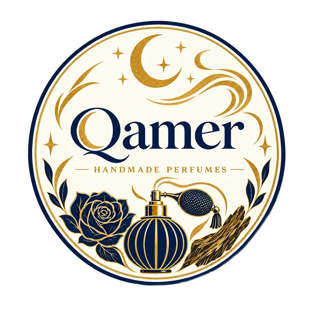 qamer Siegel: Mondsichel, Rose und Flakon